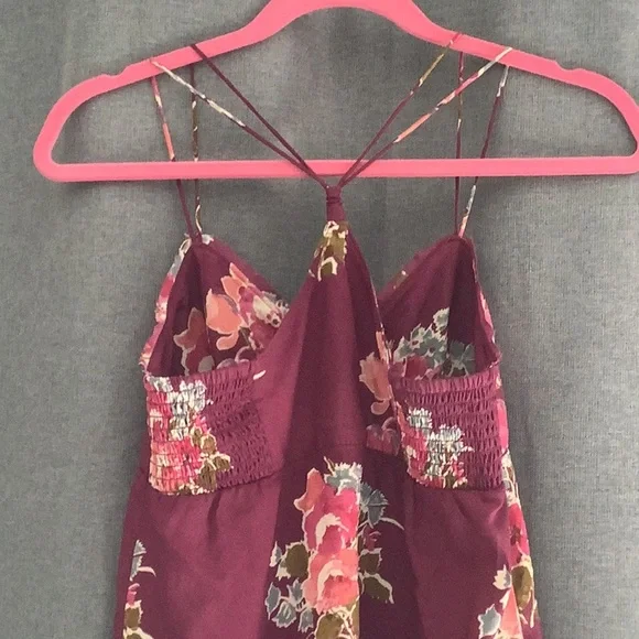💥 American Eagle Outfitters purple gauze halter babydoll tiered dress Sz2 - Picture 6 of 16